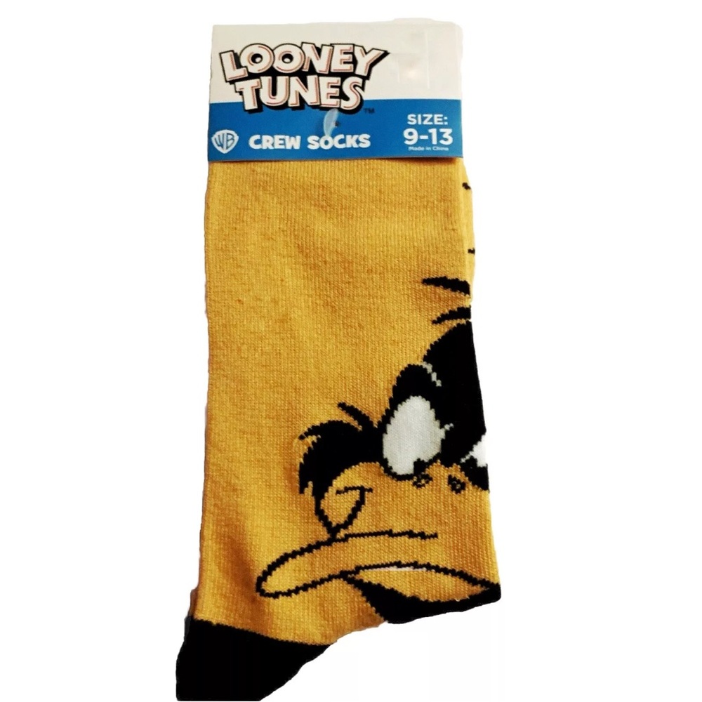 Looney Tunes Daffy Duck Men’s Printed Crew Socks Adult OS